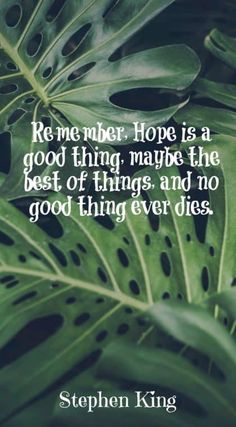 Remember, hope is a